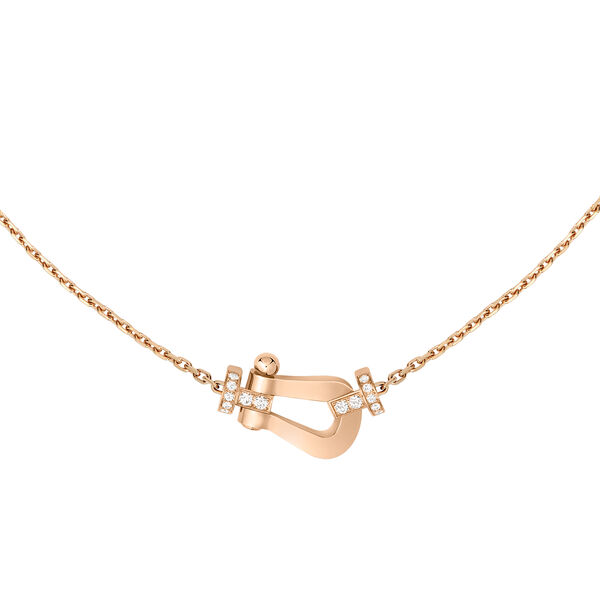 Force 10 Large Rose Gold and Half Pav&eacute; Diamond Necklace